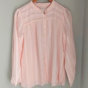 Loft Peach long sleeved blouse